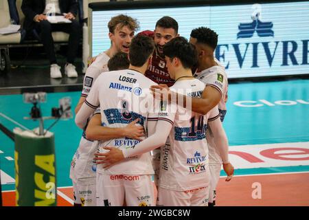 Milan, Italie. 03 février 2024. POWER VOLLEY MILANO lors de Allianz Milano vs Farmitalia Catania, Volleyball Italian Serie A Men Superleague Match à Milan, Italie, février 03 2024 crédit : Independent photo Agency/Alamy Live News Banque D'Images