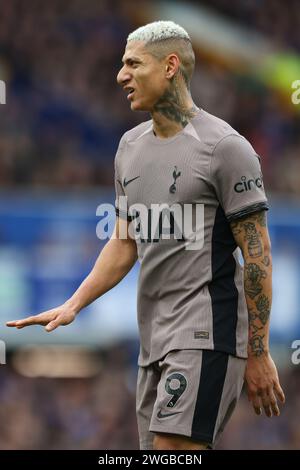 Liverpool, Royaume-Uni. 3 février 2024. Richarlison de Tottenham Hotspur lors du match de Premier League à Goodison Park, Liverpool. Le crédit photo devrait être : Gary Oakley/Sportimage crédit : Sportimage Ltd/Alamy Live News Banque D'Images