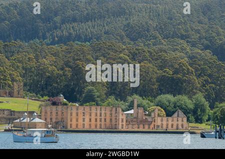 Ruines du site historique de Port Arthur, ancien établissement pénitentiaire, sur la péninsule de Tasman, Tasmanie, Australie. Banque D'Images