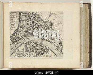 Plan de Basel, ca. 1693-1696, 1693 - 1696 imprimer carte de la ville suisse de Bâle. Partie de la cinquième partie (1696) de l'ouvrage dans lequel les huit parties des Forces de l'Europe sont publiées entre 1693 et 1697. L’œuvre imprimée est composée de 175 planches avec des plans (de Sébastien le Prestre, Seigneur de Vauban) de villes fortes et de forteresses renommées de la guerre de neuf ans. Titre et inscriptions en français. Imprimeur : Francepublisher : Paris papier gravure cartes des villes Bâle Banque D'Images