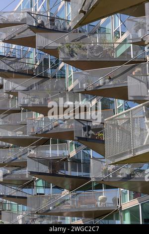 VM Houses ist ein Wohnprojekt bestehend aus zwei angrenzenden WohnhŠusern in Orestadt (¯restad), Kopenhagen, DŠnemark. DAS von JDS Architects und der Banque D'Images