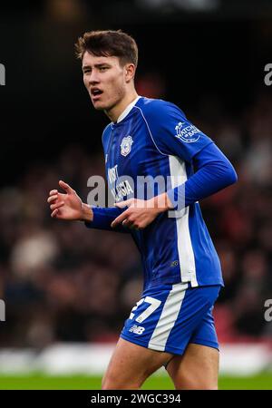 Rubin Colwill de Cardiff City en action lors du Sky Bet Championship Match à Vicarage Road, Watford. Date de la photo : Samedi 3 février 2024. Banque D'Images