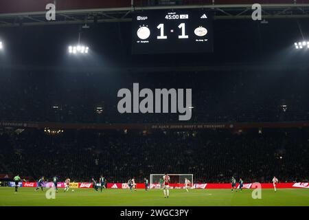 Amsterdam, pays-Bas. 03 février 2024. AMSTERDAM, 03-02-2024, JohanCruyff Arena, saison de football néerlandaise Eredivisie 2023/2024. Match entre Ajax et PSV, score final 1-1 crédit : Pro Shots/Alamy Live News Banque D'Images