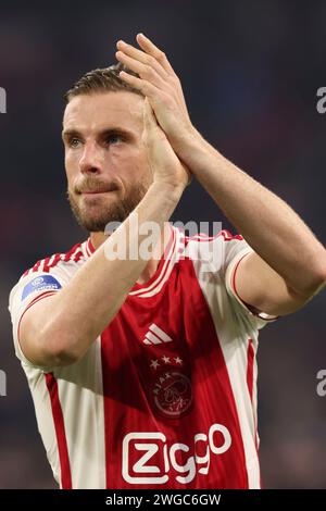 Amsterdam, pays-Bas. 3 février 2024. AMSTERDAM, PAYS-BAS - 3 FÉVRIER : Jordan Henderson lors du match néerlandais d'Eredivisie entre l'AFC Ajax et le PSV au Johan Cruijff Arena le 3 février 2024 à Amsterdam, pays-Bas. (Photo de Peter Lous/Orange Pictures) crédit : dpa/Alamy Live News Banque D'Images