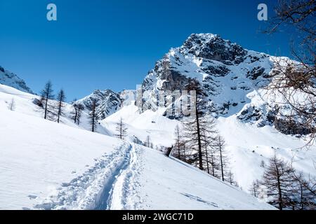 Skitour Brendelkar / Tajakopf Banque D'Images