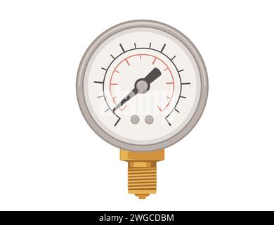 Manomètre idéal pour illustration vectorielle de pneu de voiture isolé sur fond blanc Illustration de Vecteur