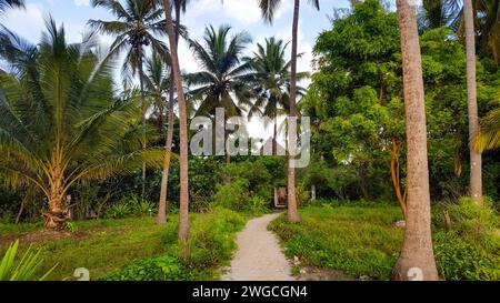 Bungalows et petites chambres d'hôtel dans la côte est Zanziba Banque D'Images