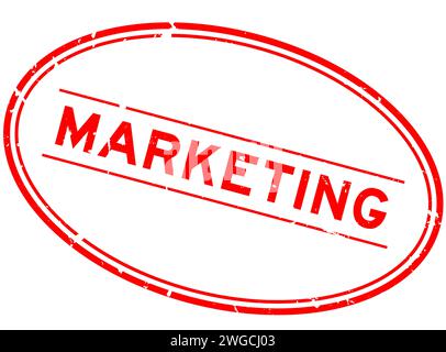 Grunge rouge mot marketing ovale sceau en caoutchouc timbre sur fond blanc Illustration de Vecteur