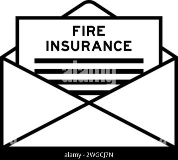 Enveloppe et lettre signe avec le mot assurance incendie comme titre Illustration de Vecteur