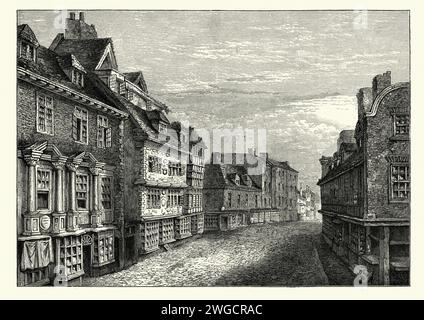 Architecture anglaise, Historic Mardol Street, Shrewsbury, History England in the 18th Century Banque D'Images