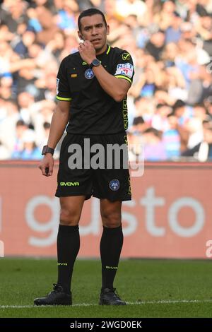 Naples, Italie. 04 février 2024. Marco Piccinini l'arbitre lors de la Serie A entre SSC Napoli vs Hellas Verona FC au Diego Armando Maradona Stadium Credit : Independent photo Agency/Alamy Live News Banque D'Images