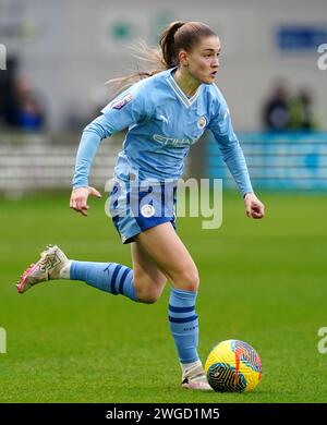 Jess Park de Manchester City pendant le match de Super League féminine de Barclays au joie Stadium de Manchester. 4 février 2024. Banque D'Images