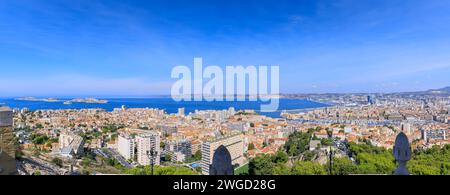 Marseille paysage urbain de notre-Dame de la Garde, France. Banque D'Images