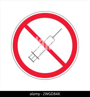 Panneau d'interdiction. Pas de médicaments. Zone exempte de drogue. Illustration vectorielle. Illustration de Vecteur