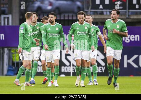 Rotterdam, pays-Bas. 03 février 2024. ROTTERDAM, 4-2-24, Stadium het Kasteel, Dutch eredivisie, Sparta Rotterdam - PEC Zwolle, le joueur de PEC Zwolle Thomas Lam marque les 0-1 crédits : Pro Shots/Alamy Live News Banque D'Images