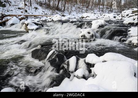 Une scène fluviale hivernale dans le Maryland, USA Banque D'Images