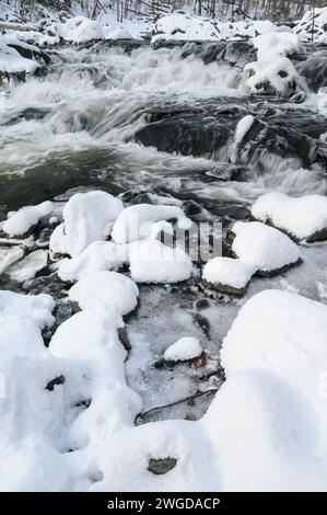 Une scène fluviale hivernale dans le Maryland, USA Banque D'Images