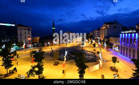 Une vue nocturne depuis Bolu, Turquie Banque D'Images