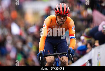 Tabor, République tchèque. 04th Feb, 2024. TABOR - Joris Nieuwenhuis lors des championnats du monde de cyclo-cross (hommes) à Tabor, République tchèque. ANP IRIS VAN DEN BROEK crédit : ANP/Alamy Live News Banque D'Images