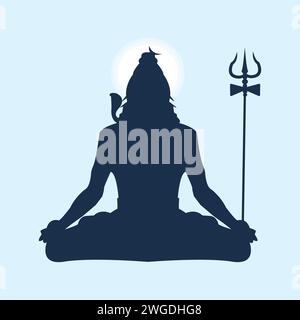 Illustration vectorielle de silhouette de Seigneur Shiva, Illustration de Vecteur