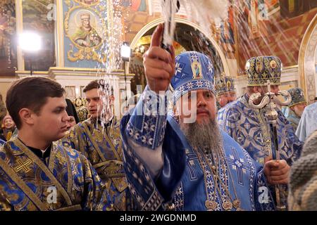 Non exclusif : KIEV, UKRAINE - 2 FÉVRIER 2024 - Primat de l'Église orthodoxe d'Ukraine, métropolite de Kiev et de toute l'Ukraine sa Béatitude Épipha Banque D'Images
