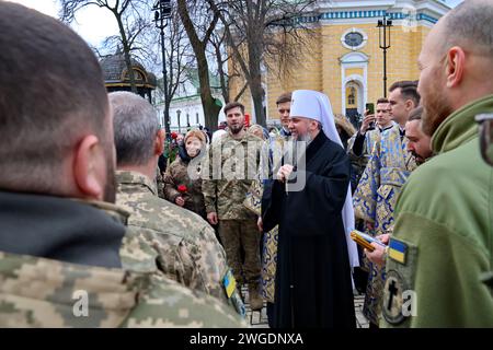 Non exclusif : KIEV, UKRAINE - 2 FÉVRIER 2024 - Primat de l'Église orthodoxe d'Ukraine, métropolite de Kiev et de toute l'Ukraine sa Béatitude Épipha Banque D'Images
