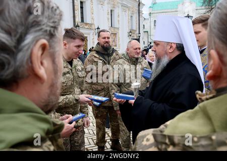 Non exclusif : KIEV, UKRAINE - 2 FÉVRIER 2024 - Primat de l'Église orthodoxe d'Ukraine, métropolite de Kiev et de toute l'Ukraine sa Béatitude Épipha Banque D'Images