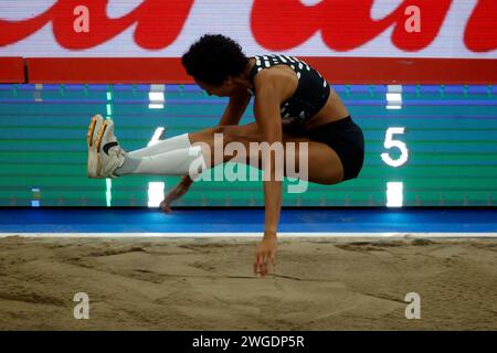 Leichtathletik, 4. ISTAF INDOOR Meeting Duesseldorf, 04. 02. 2024 im PSD - Banque - Dôme à Duesseldorf Weitsprung Maleika MIHAMBO (LG Kurpfalz) photo : Norbert Schmidt, Düsseldorf Banque D'Images