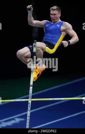 Leichtathletik, 4. ISTAF INDOOR Meeting Duesseldorf, 04. 02. 2024 im PSD - Banque - Dôme à Duesseldorf Stabhochsprung Piotr LISEK (POL) Foto : Norbert Schmidt, Düsseldorf Banque D'Images