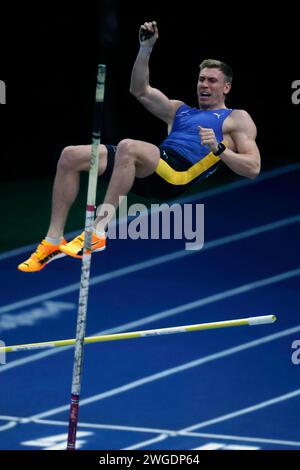 Leichtathletik, 4. ISTAF INDOOR Meeting Duesseldorf, 04. 02. 2024 im PSD - Banque - Dôme à Duesseldorf Stabhochsprung Piotr LISEK (POL) Foto : Norbert Schmidt, Düsseldorf Banque D'Images