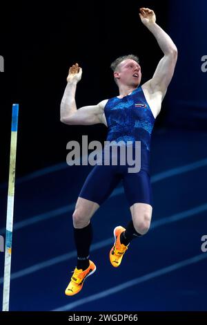 Leichtathletik, 4. ISTAF INDOOR Meeting Duesseldorf, 04. 02. 2024 im PSD - Banque - Dôme à Duesseldorf Stabhochsprung Menno VLOON (NED) Foto : Norbert Schmidt, Düsseldorf Banque D'Images