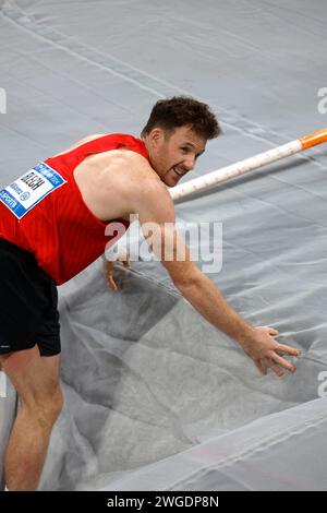 Leichtathletik, 4. ISTAF INDOOR Meeting Duesseldorf, 04. 02. 2024 im PSD - Banque - Dôme à Duesseldorf Stabhochsprung Torben BLECH ( Bayer Leverkusen ) Foto : Norbert Schmidt, Düsseldorf Banque D'Images