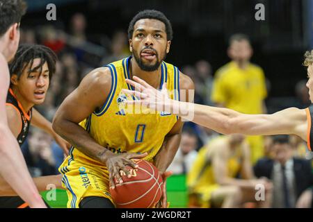 Berlin, Deutschland 04. Februar 2024 : 1. BBL - 2023/2024 - Alba Berlin vs. Ratiopharm Ulm im Bild : Sterling Brown (Alba Berlin) Banque D'Images