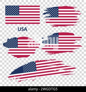 Ensemble de drapeaux USA vectoriels Illustration de Vecteur