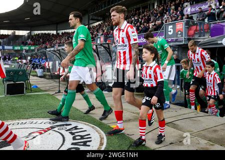 Rotterdam, pays-Bas. 4 février 2024. ROTTERDAM, PAYS-BAS - 4 FÉVRIER : Django Warmerdam du Sparta Rotterdam entre sur le terrain lors du match néerlandais d'Eredivisie entre Sparta Rotterdam et PEC Zwolle au Sparta-Stadion Het Kasteel le 4 février 2024 à Rotterdam, pays-Bas. (Photo Hans van der Valk/Orange Pictures) crédit : dpa/Alamy Live News Banque D'Images