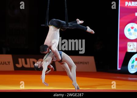 Thierry Larret/Maxppp. Judo International. Paris Grand Chelem. Accor Arena Bercy, Paris (75), le 4 fevrier 2024. Crédit ILLUSTRATION : MAXPPP/Alamy Live News Banque D'Images