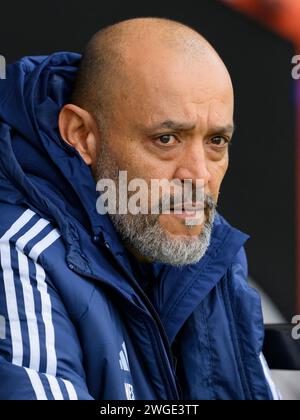 Bournemouth, Royaume-Uni. 30 janvier 2024. Bournemouth, Angleterre, 4 février 2024 : Nuno Espirito Santo, entraîneur de Nottingham Forest, lors du match de Premier League entre Bournemouth et Nottingham Forest au Vitality Stadium de Bournemouth, Angleterre (David Horton/SPP) crédit : SPP Sport Press photo. /Alamy Live News Banque D'Images