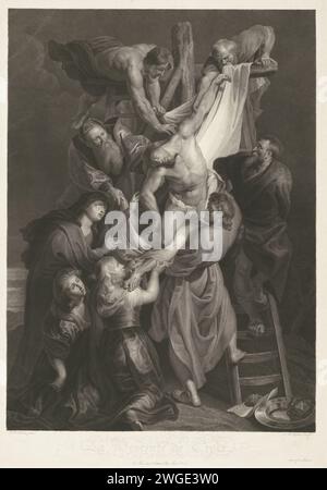 Croisement, Lambertus Antonius Claessens, d'après Peter Paul Rubens, 1809 - 1818 imprimeur : Parisprinter : Francepublisher : Paris gravure sur papier le Christ est couché  descente de la croix Banque D'Images