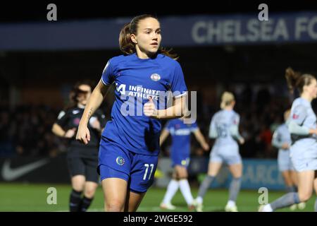 Kingsmeadow, Kingston, Royaume-Uni. 04 février 2024. Guro Reriten (Chelsea 11) lors du match WSL entre Chelsea et Everton à Kingsmeadow, Kingston, Royaume-Uni, le 04 février 2024 (Bettina Weissensteiner/SPP) crédit : SPP Sport Press photo. /Alamy Live News Banque D'Images