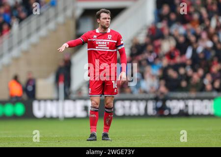 Middlesbrough, Royaume-Uni. 04 février 2024. Jonathan Howson (16), milieu de terrain de Middlesbrough FC contre Sunderland AFC Sky BET EFL Championship Match au Riverside Stadium, Middlesbrough, Angleterre, Royaume-Uni, le 4 février 2024 Credit : Every second Media/Alamy Live News Banque D'Images