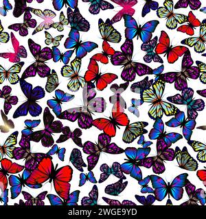 Modèle sans couture de papillons. dessin à la main. Pas ai, illustration vectorielle Illustration de Vecteur