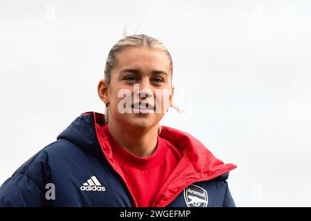 Dagenham le dimanche 4 février 2024. Alessia Russo (23 Arsenal) avant le match de Super League féminine Barclays FA entre West Ham United et Arsenal au Chigwell construction Stadium, Dagenham le dimanche 4 février 2024. (Photo : Kevin Hodgson | mi News) crédit : MI News & Sport /Alamy Live News Banque D'Images