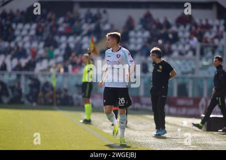 Turin, Italie. 04 février 2024. Toma Basic de Salernitana vu lors du match Serie A TIM entre Torino et Salernitana au Stadio Olimpico Grande Torino. Score final ; Turin 0:0 Salernitana. (Photo de Nderim Kaceli/SOPA Images/Sipa USA) crédit : SIPA USA/Alamy Live News Banque D'Images