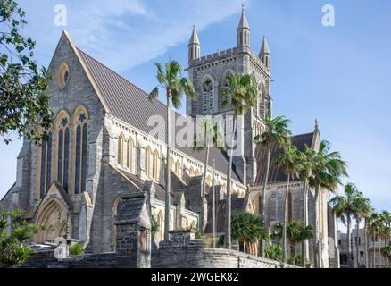 Cathédrale de la très Sainte Trinité, Church Street, ville de Hamilton, paroisse de Pembroke, Bermudes Banque D'Images