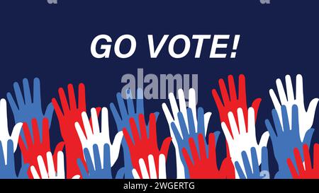 Bannière des élections AMÉRICAINES. Illustration de la campagne de vote. Illustration de Vecteur