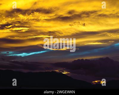 Fort coucher de soleil sur le parc national de White Sands Banque D'Images