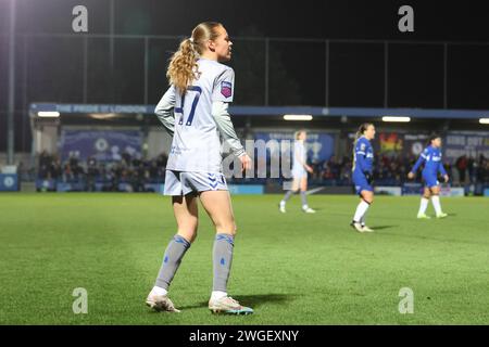 Kingsmeadow, Kingston, Royaume-Uni. 04 février 2024. Karoline Olesen (47 Everton) lors du match WSL entre Chelsea et Everton à Kingsmeadow, Kingston, Royaume-Uni, le 04 février 2024 (Bettina Weissensteiner/SPP) crédit : SPP Sport Press photo. /Alamy Live News Banque D'Images