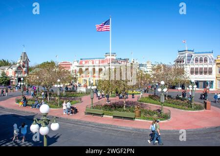 Main Street, U.S.A, Magic Kingdom, Walt Disney World Resort, Orange County, Orlando, Floride, États-Unis d'Amérique Banque D'Images