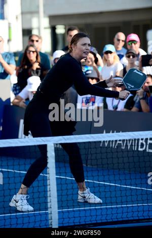 Miami Beach, États-Unis. 03 février 2024. MIAMI BEACH, FLORIDE - 03 FÉVRIER : Maria Sharapova au Pickleball amateur 2024 vs The Legends Slam 2 Miami Beach à Lincoln Road Miami Beach le 03 février 2024 à Miami Beach, Floride. (Photo de JL/Sipa USA) crédit : SIPA USA/Alamy Live News Banque D'Images