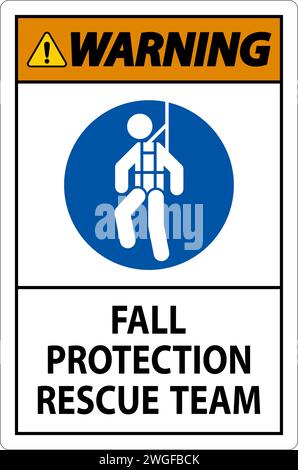 Décalcomanies de casque, avertissement équipe de protection contre les chutes Illustration de Vecteur